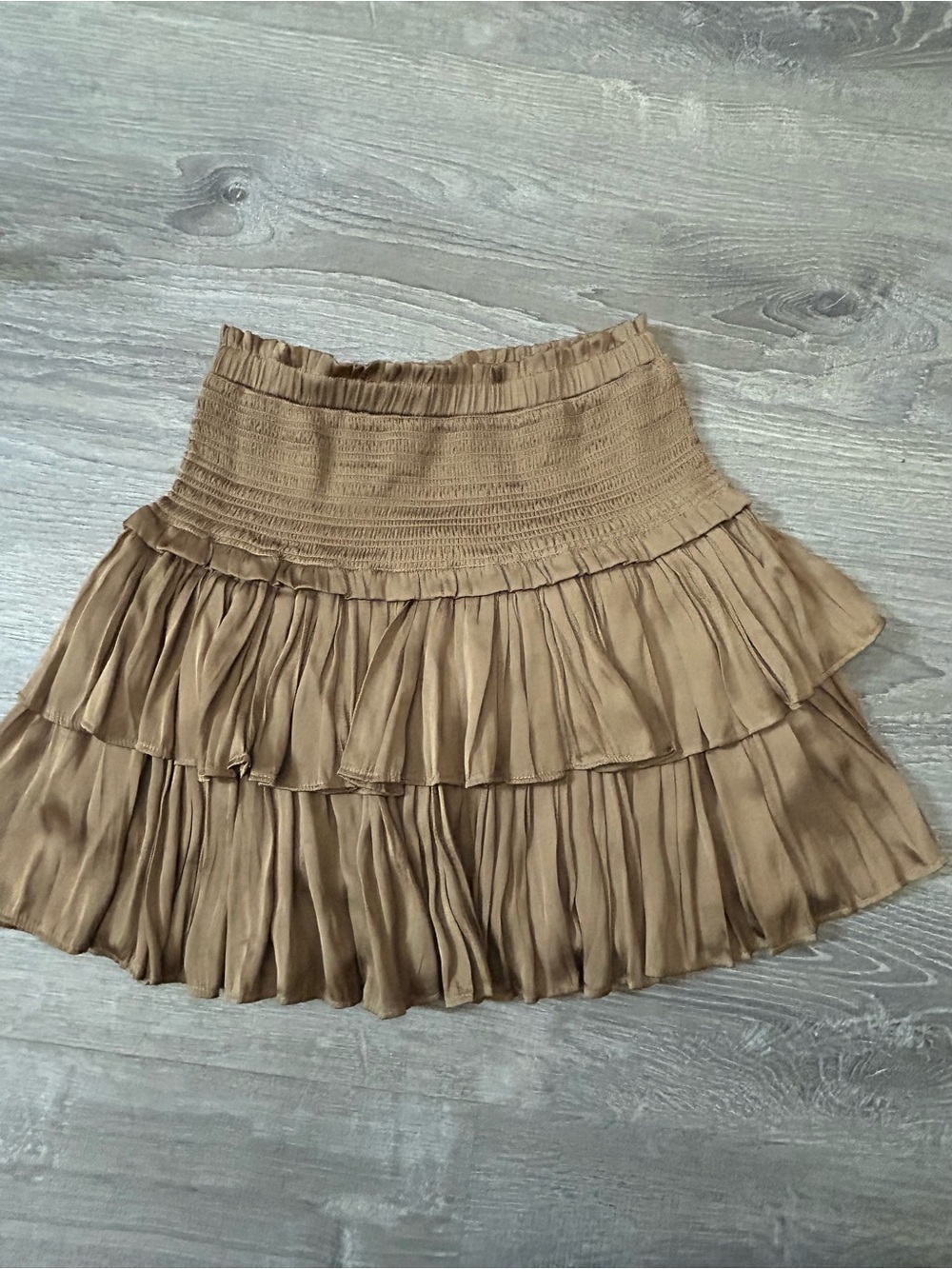 Reset Ruffle Mini Skirt in Light Brown